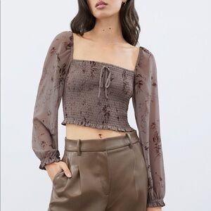 Aritzia Wilfred Saga Blouse Long Sleeve Size Small